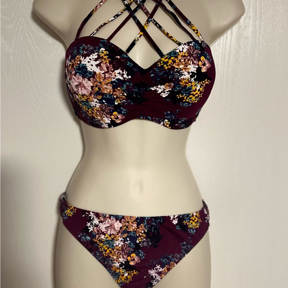 Floral Strappy Bikini Set